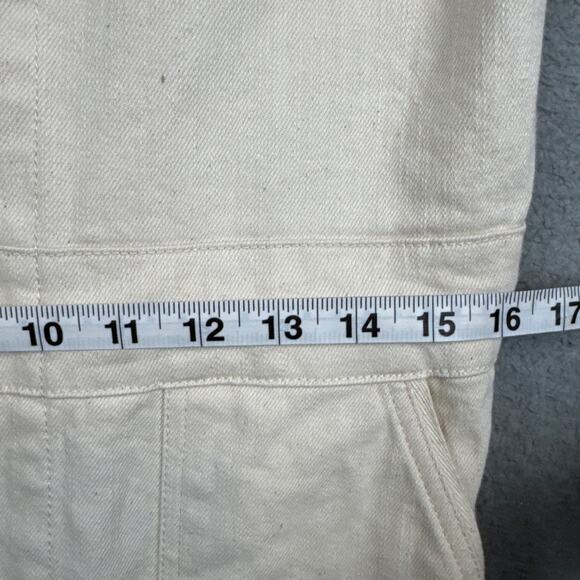 Faherty Womens Organic Cotton Overland Twill Jumpsuit in Natural SZ S Fall Style - Picture 6 of 11
